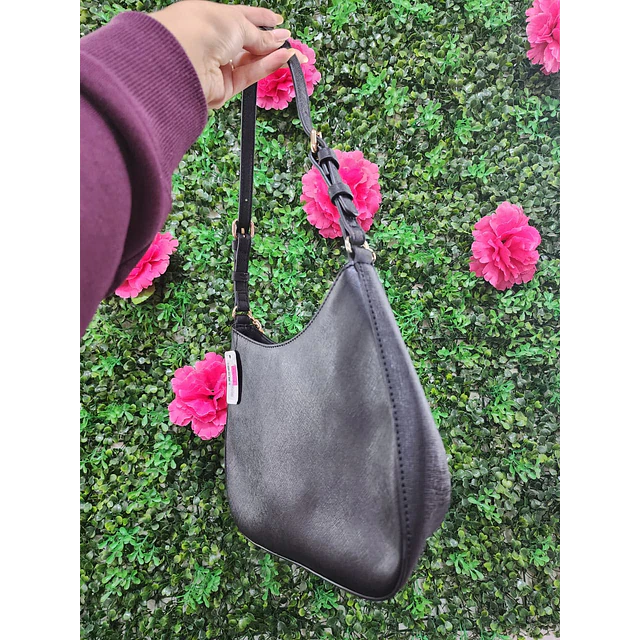 CARTERA DE HOMBRO GUESS LUNA NEGRA LISA