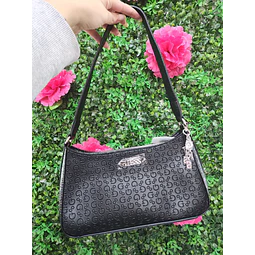CARTERA DE HOMBRO GUESS NEGRA MONOGRAMA LOGO ARRIBA