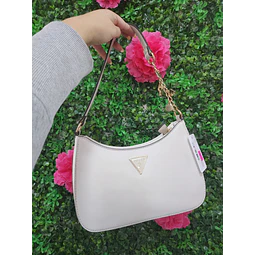 CARTERA DE HOMBRO GUESS LUNA BLANCA LISA