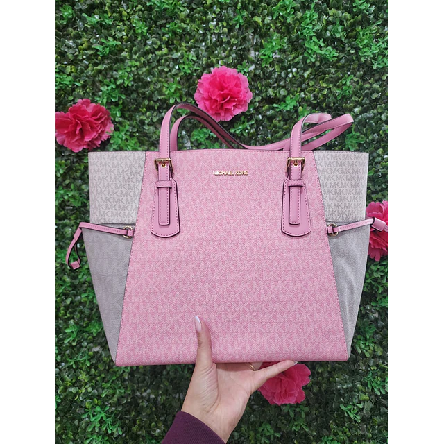 TOTE MK TRICOLOR ROSADO