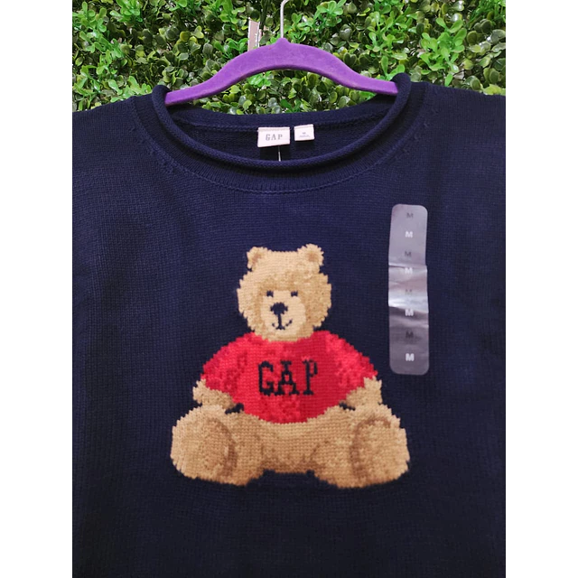 SWEATER GAP AZUL OSITO TALLA XL