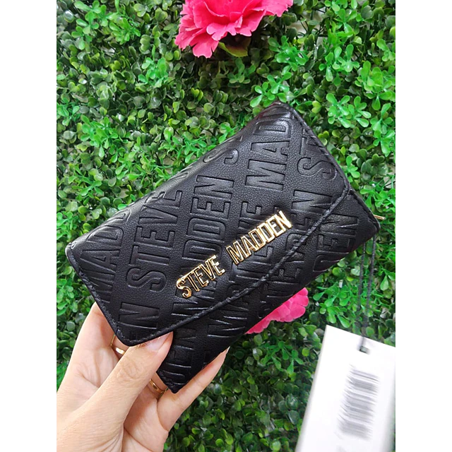 BILLETERA STEVE MADDEN NEGRA MONOGRAMA