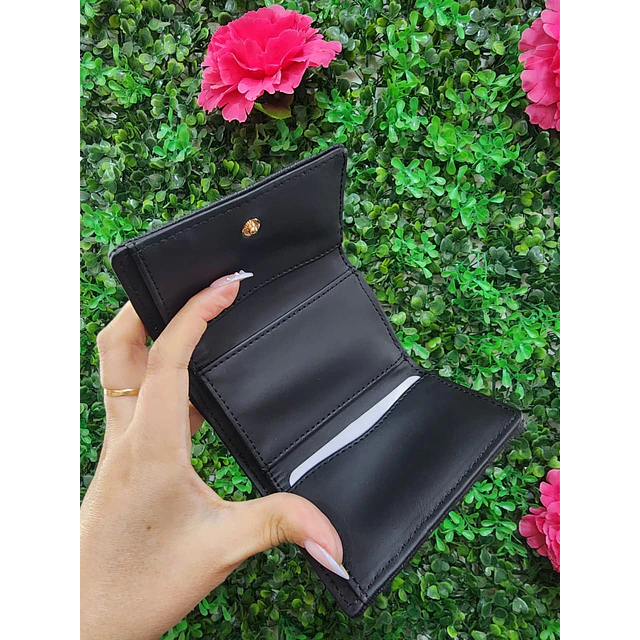 MINI BILLETERA GUESS NEGRO LISO