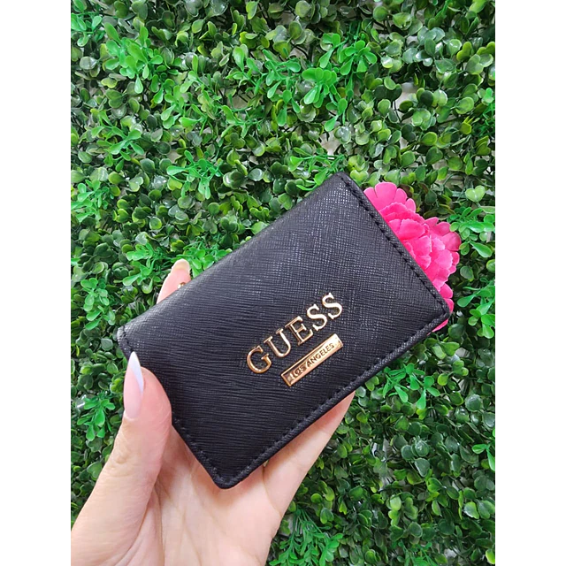 MINI BILLETERA GUESS NEGRO LISO