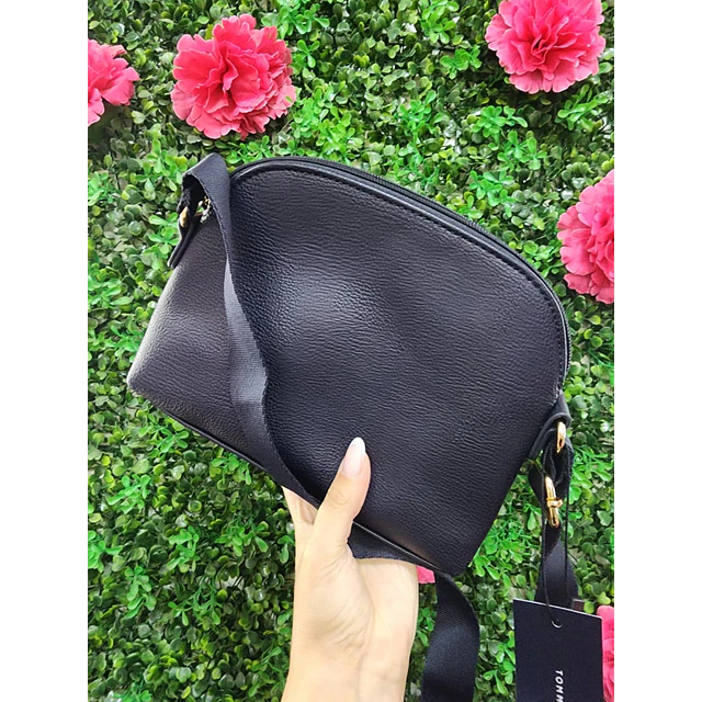 CROSSBODY TOMMY OVALADO AZUL LINEA VERTICAL BLANCA/ROJA