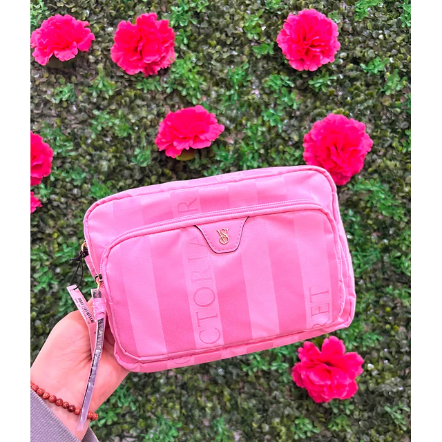 COSMETIQUERO VS ROSA LISO DOBLE CIERRE