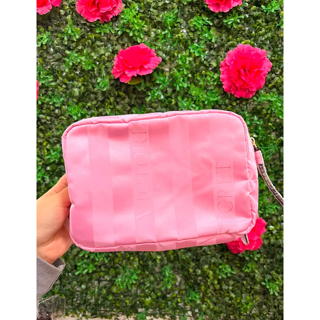 COSMETIQUERO VS ROSA LISO DOBLE CIERRE