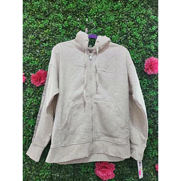 POLERON CK CON CIERRE COMPLETO BEIGE TALLA S