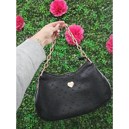CARTERA LUNA JUICY NEGRA CADENAS DORADAS