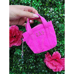 LLAVERO/ MONEDERO GAP FUCSIA TIPO MINI TOTE