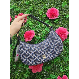 CARTERA LUNA TOMMY HILFIGER AZUL TH BLANCA