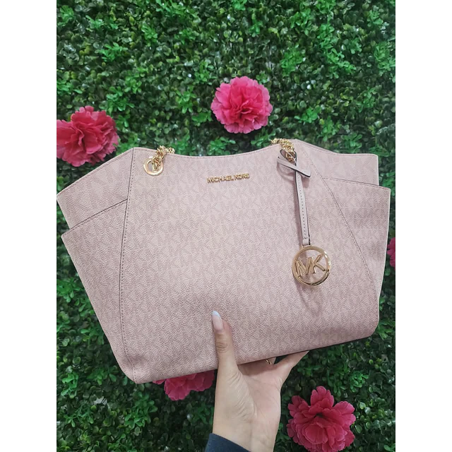 TOTE MK ROSADO MONOGRAMO FORMA DE BESO