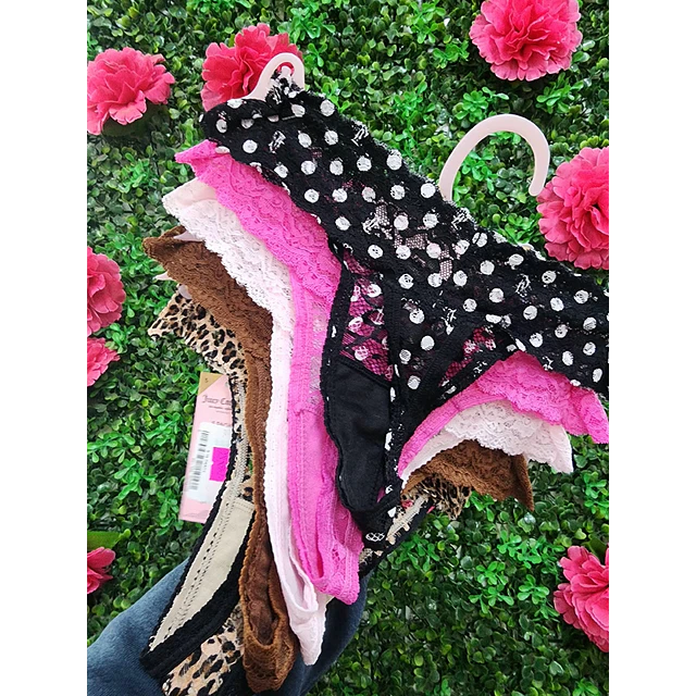SET COLALES ENCAJE JUICY BRILLOS X5 - TALLA S FORMATO 2