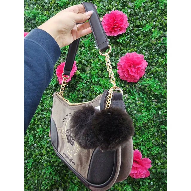 CARTERA DE HOMBRO JUICY CAFÉ POMPON