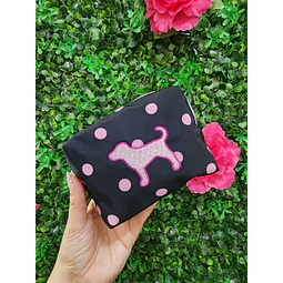 COSMETIQUERO PINK NEGRO LUNARES PEQUEÑO