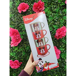 SET DE 4 TAZAS MICKEY/MINNIE