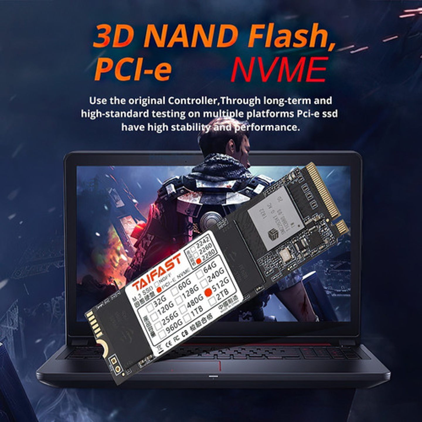 Disco Sólido Ssd M.2 Nmve Taifast De 256gb Pcie Tlc 7