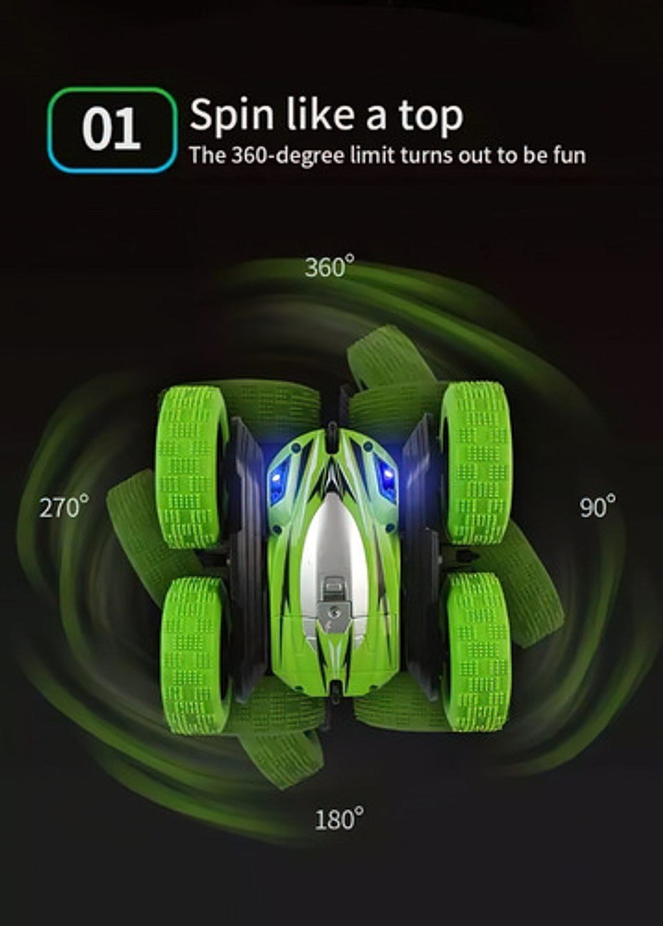 Carro Acrobacia Doble Cara 360° Rotación Con Control Remoto  17