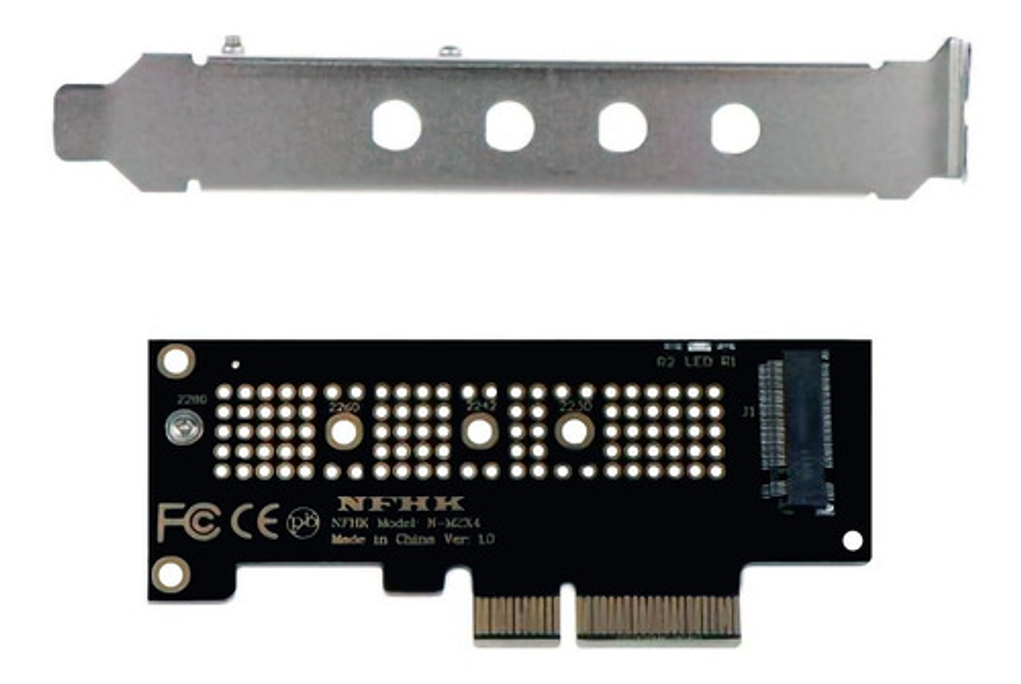 ¡tarjeta Adaptadora Nvme M.2 Ngff Ssd A Pcie X4 Con Soporte! 1