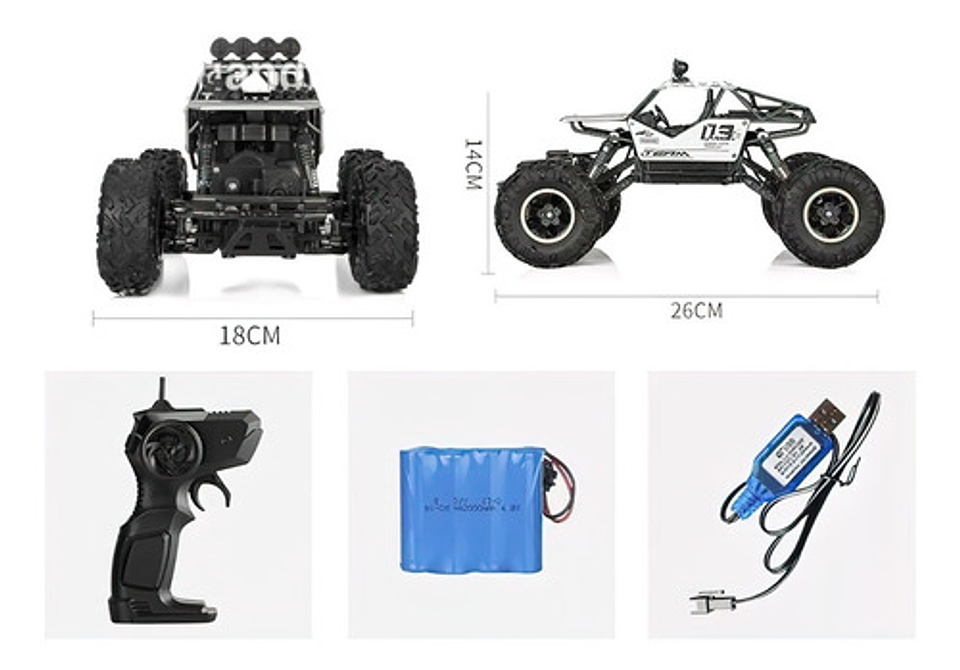Carro Todoterreno Con Control Remoto 2,4 Ghz 4x4 Suspensión 3
