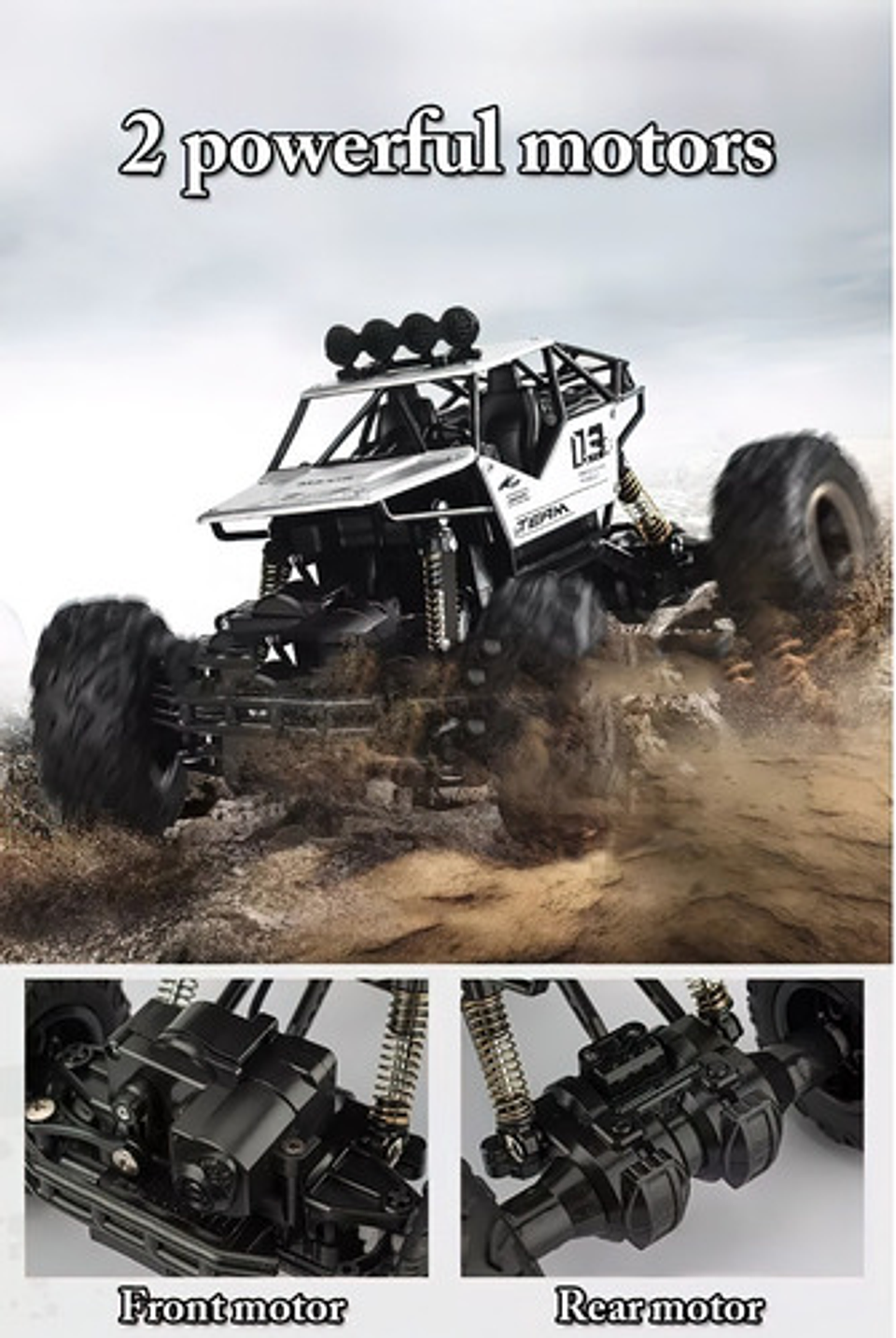 Carro Todoterreno Con Control Remoto 2,4 Ghz 4x4 Suspensión 16