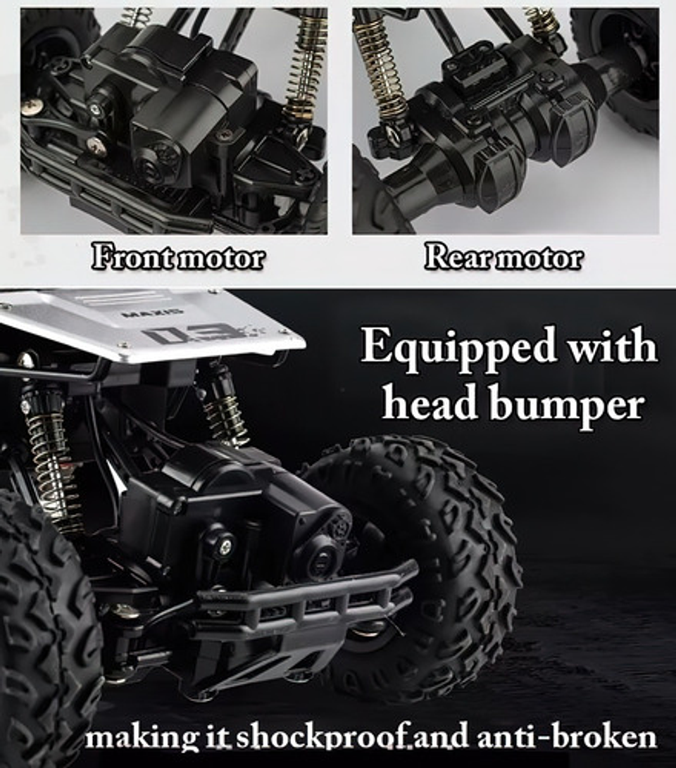 Carro Todoterreno Con Control Remoto 2,4 Ghz 4x4 Suspensión 18