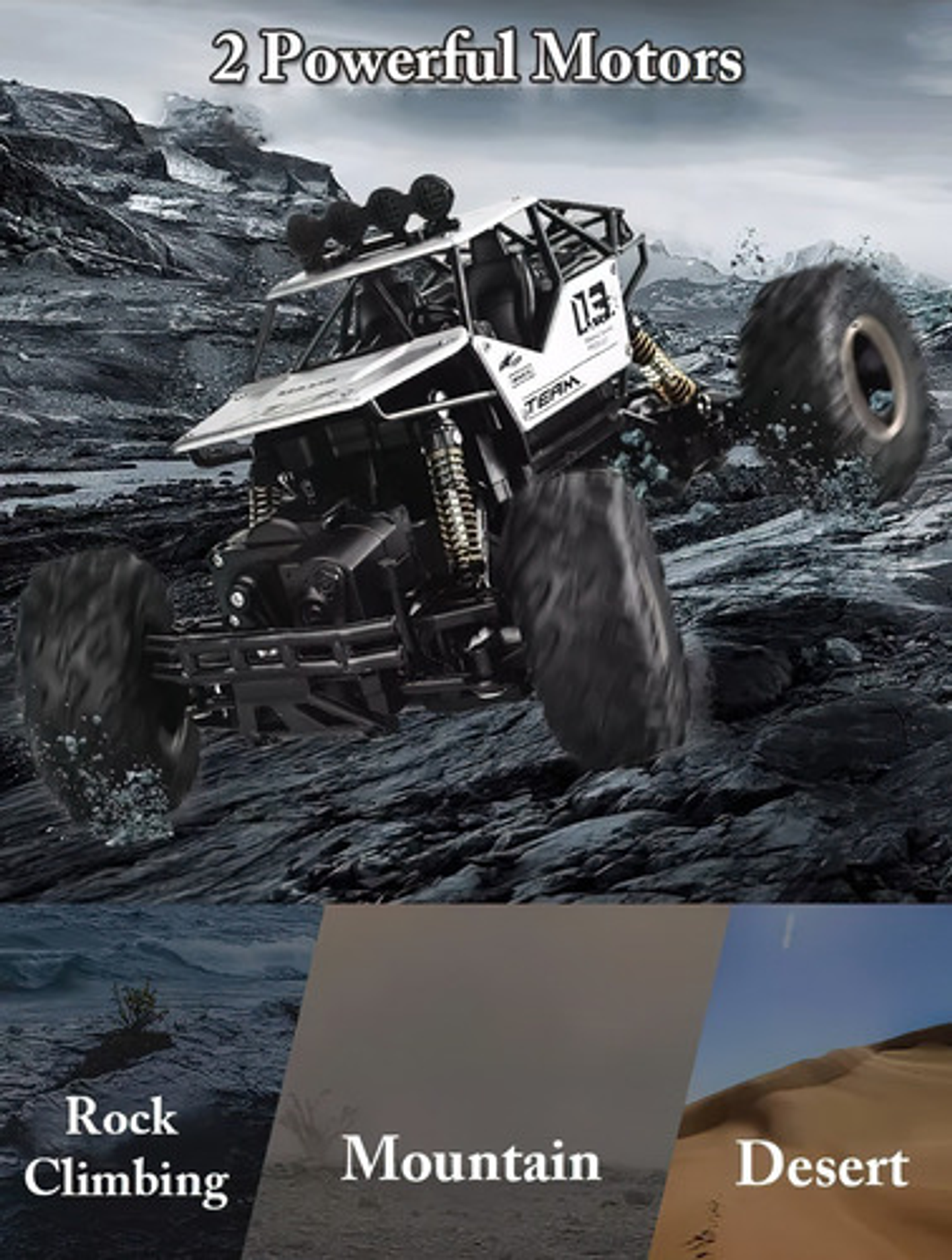 Carro Todoterreno Con Control Remoto 2,4 Ghz 4x4 Suspensión 22