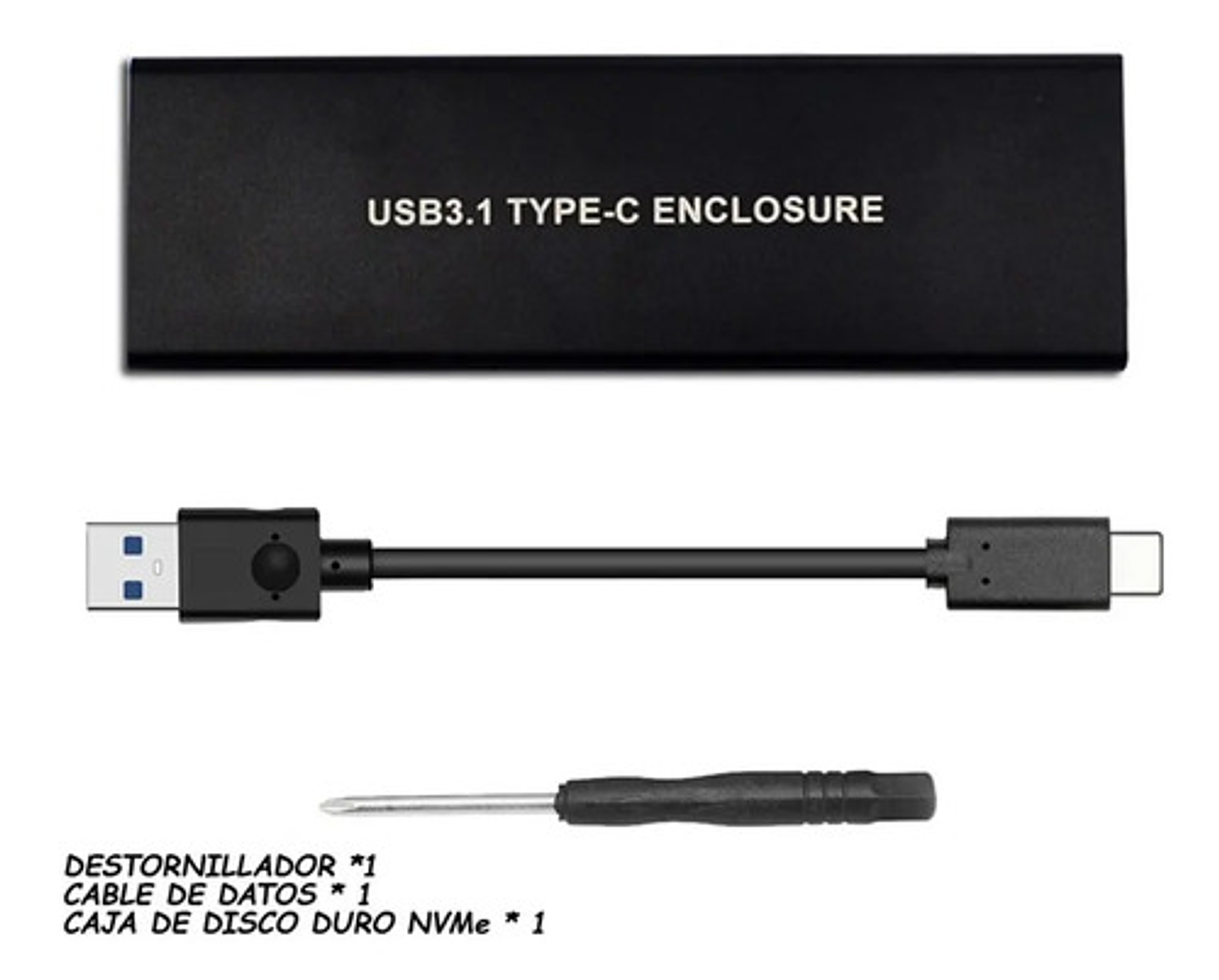 Caja Para Ssd Nvme M.2 Externa Ultra Slim De Aluminio Tipo C 2