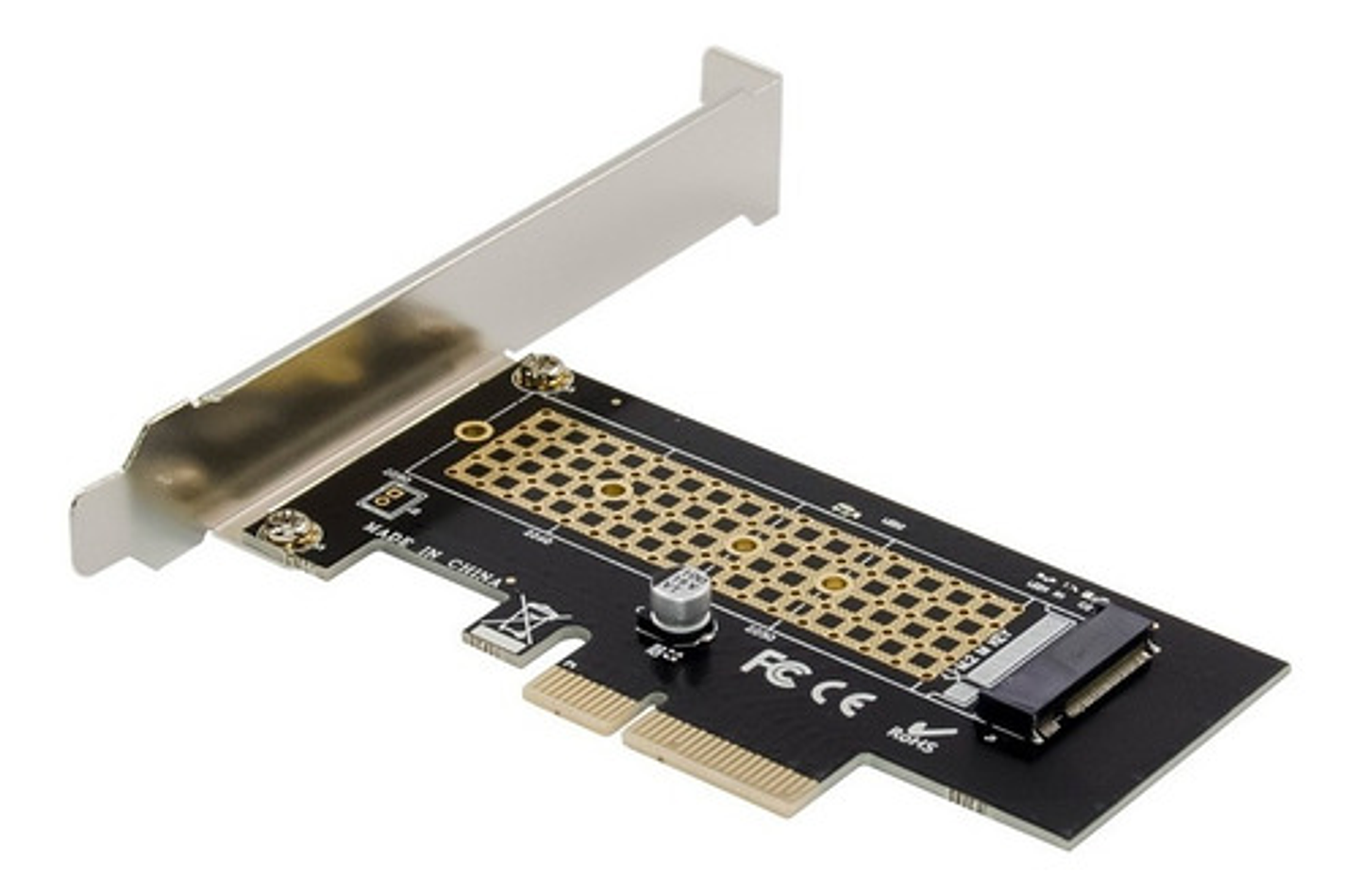 Tarjeta Vertical Adaptador Ssd M.2 Nvme Pcie X4 Con Soportes 2