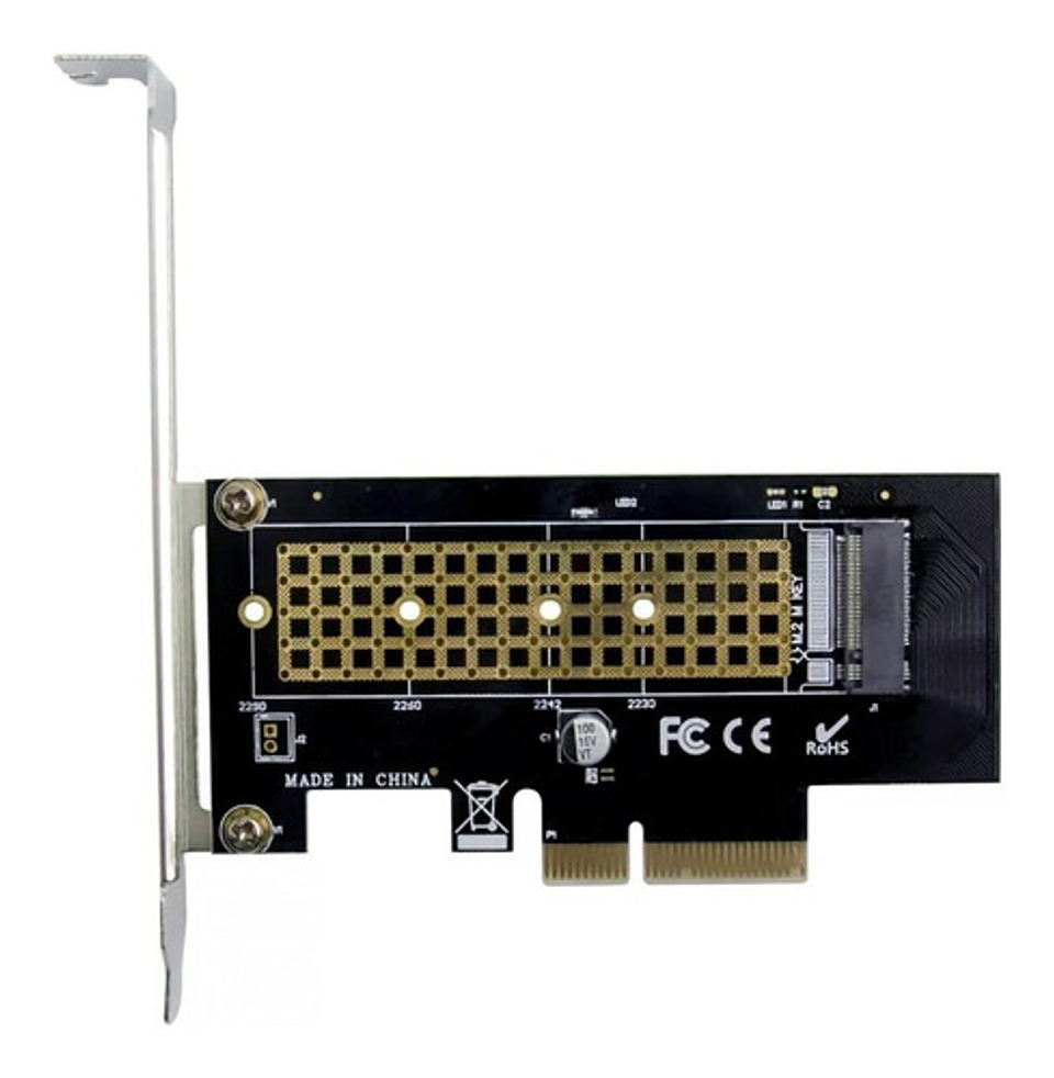 Tarjeta Vertical Adaptador Ssd M.2 Nvme Pcie X4 Con Soportes 9