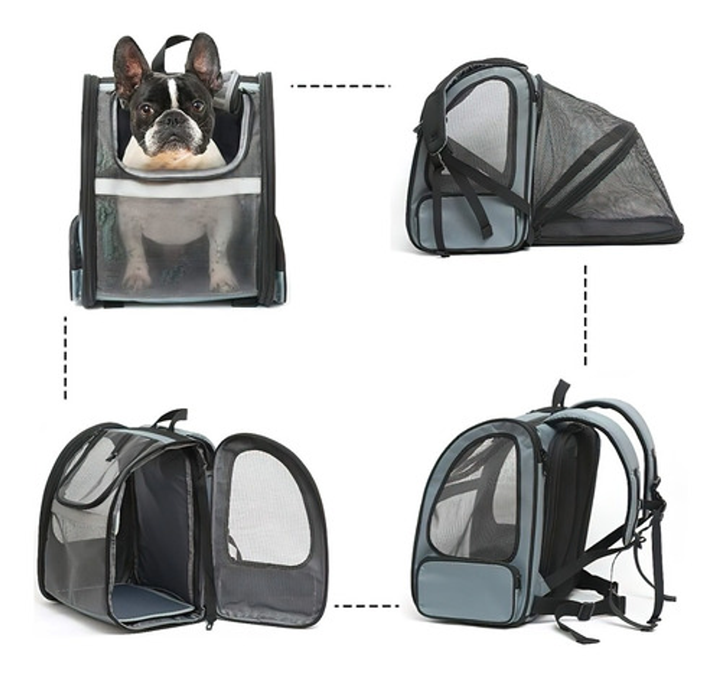 Mochila Plegable Para Mascotas, Malla Transpirable 4