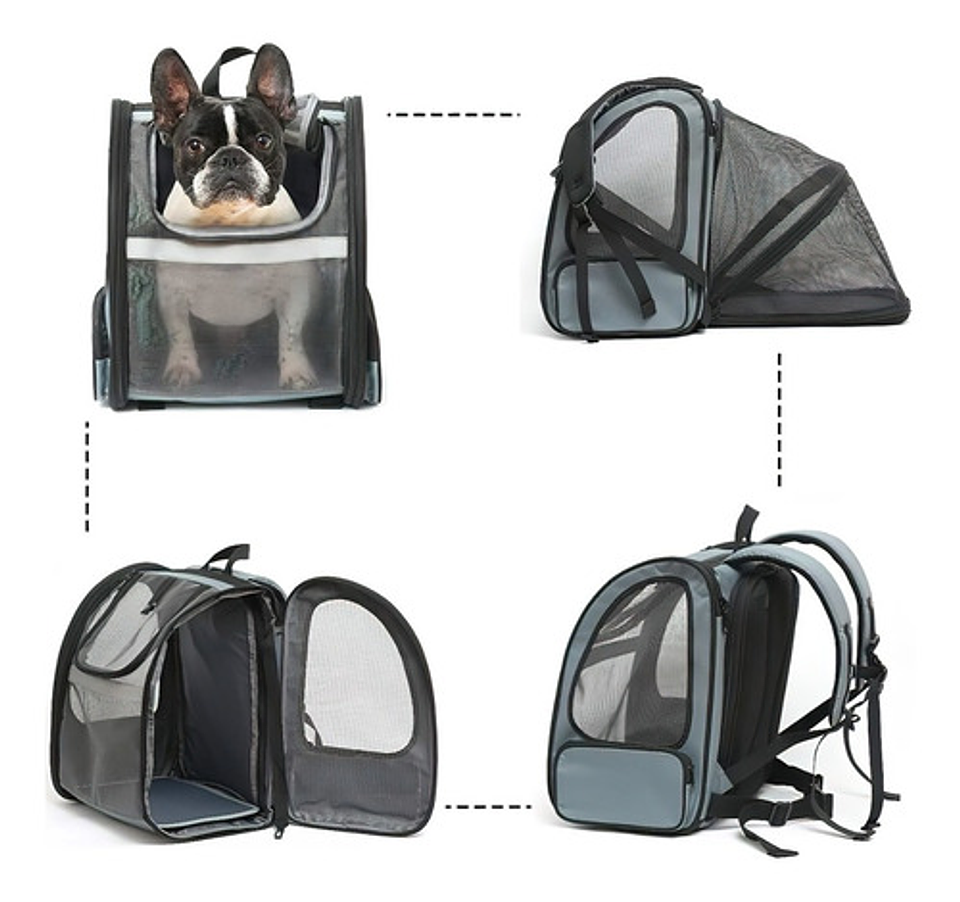 Mochila Plegable Para Mascotas, Malla Transpirable 4