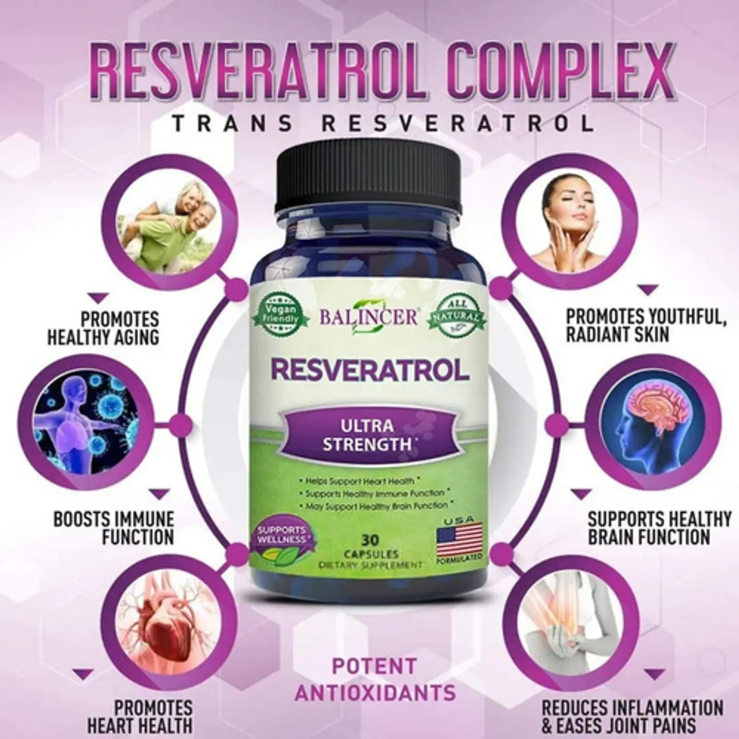Resveratrol Complejo Salud Cardio/Inmunológica 1000Mg 30 Cap 2