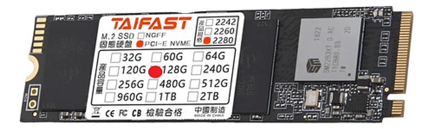 Disco Sólido Ssd M.2 Nmve Taifast De 128gb Pcie Tlc 1
