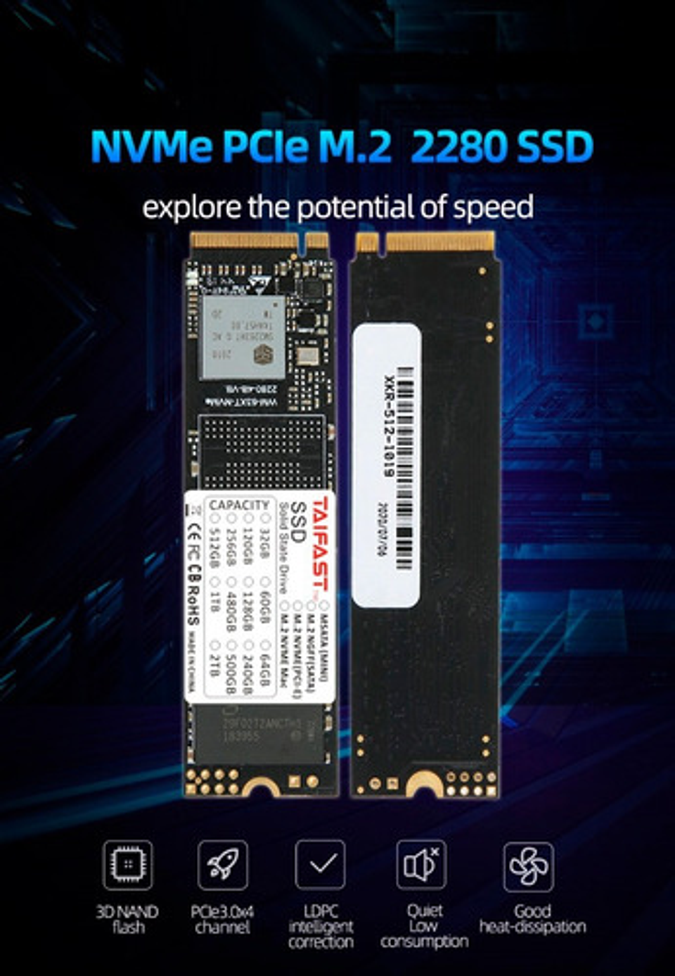Disco Sólido Ssd M.2 Nmve Taifast De 128gb Pcie Tlc 4