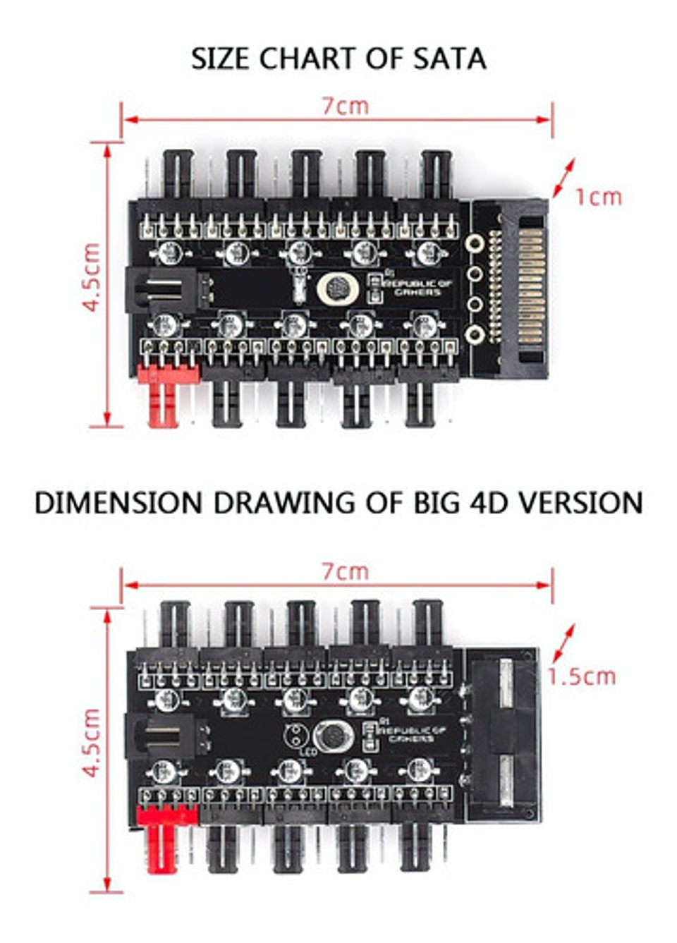 Hub Controlador De Velocidad De Ventiladores  Pc 1 A 10 Vías 6