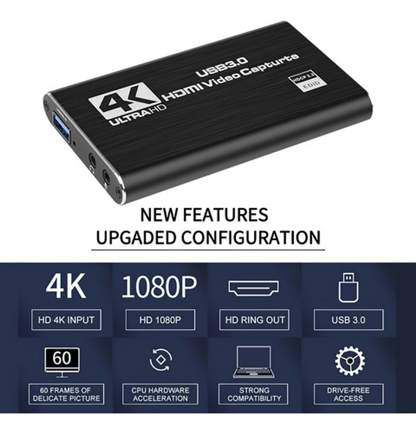 Tarjeta De Captura De Vídeo 4k Usb 3,0, Compatible Con Hdmi 5