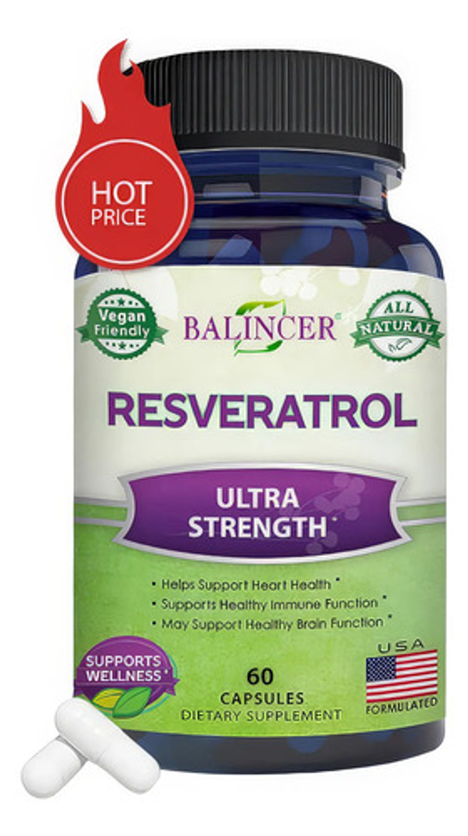 Resveratrol Antioxidante Original Botella De 60 Cápsulas 2