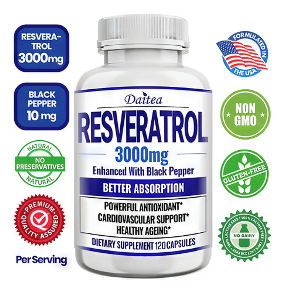 Resveratrol 3000 Mg 120 Cápsulas Original 3