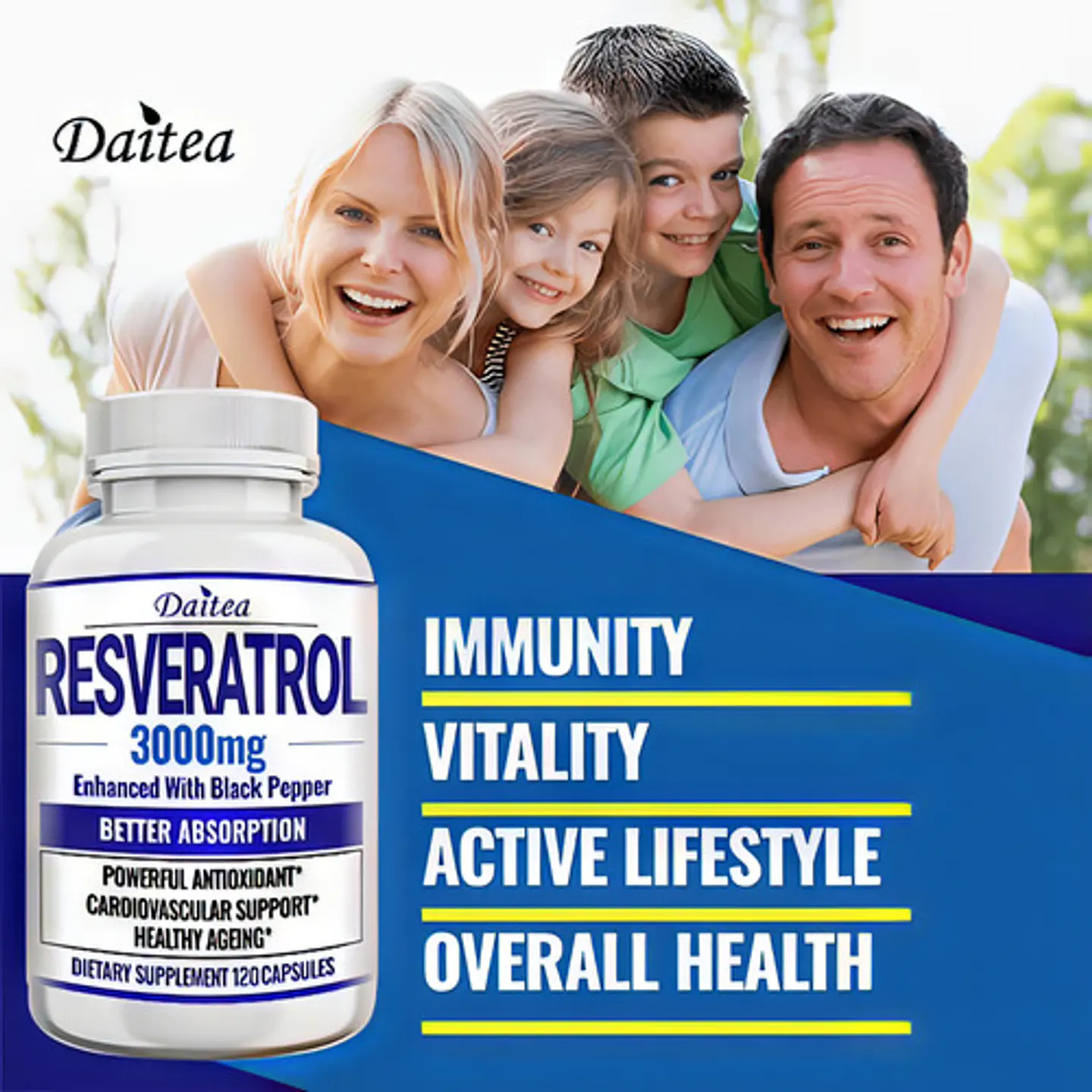 Resveratrol 3000 Mg 120 Cápsulas Original 5