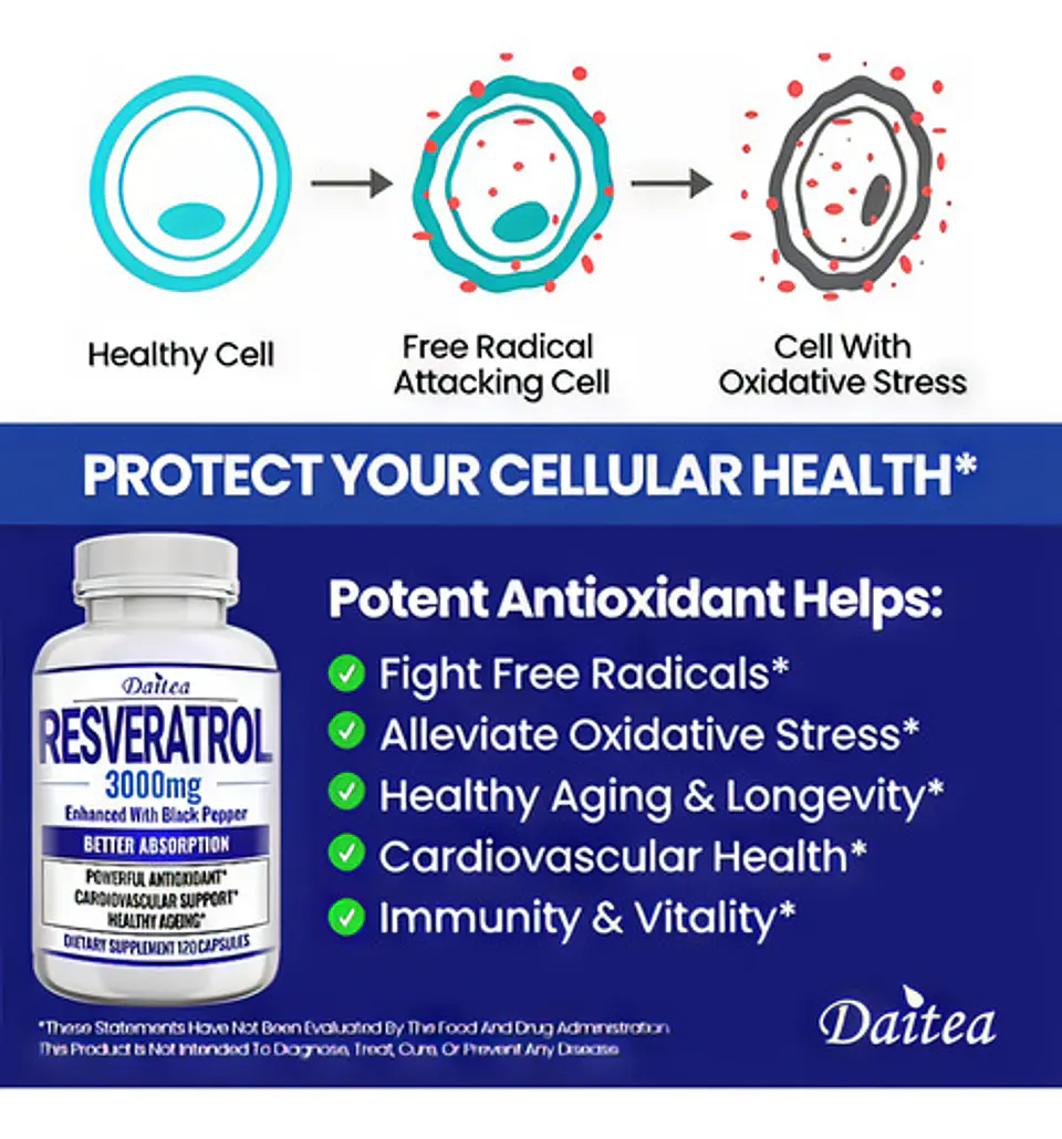 Resveratrol 3000 Mg 120 Cápsulas Original 6