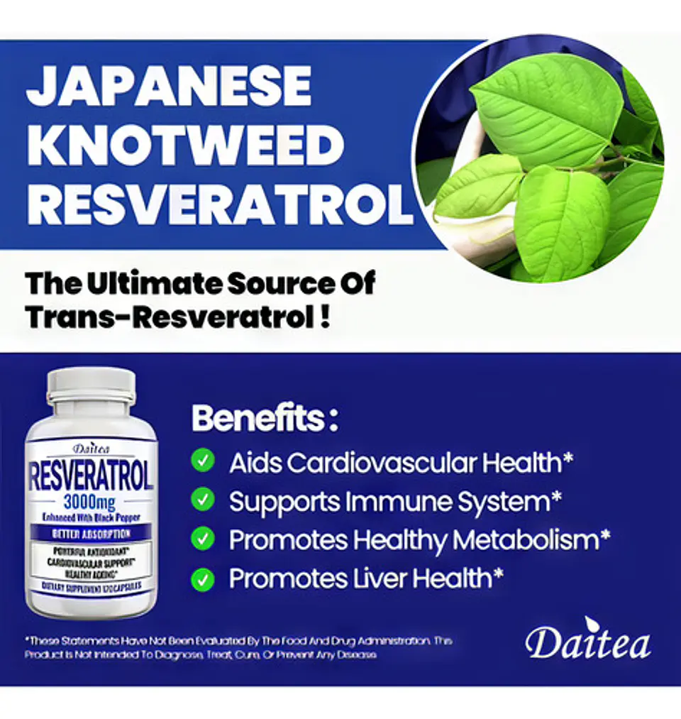 Resveratrol 3000 Mg 120 Cápsulas Original 7