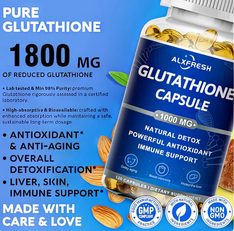 L-Glutation Glutathione 1000Mg 120 Cápsulas. Alxfresh 3