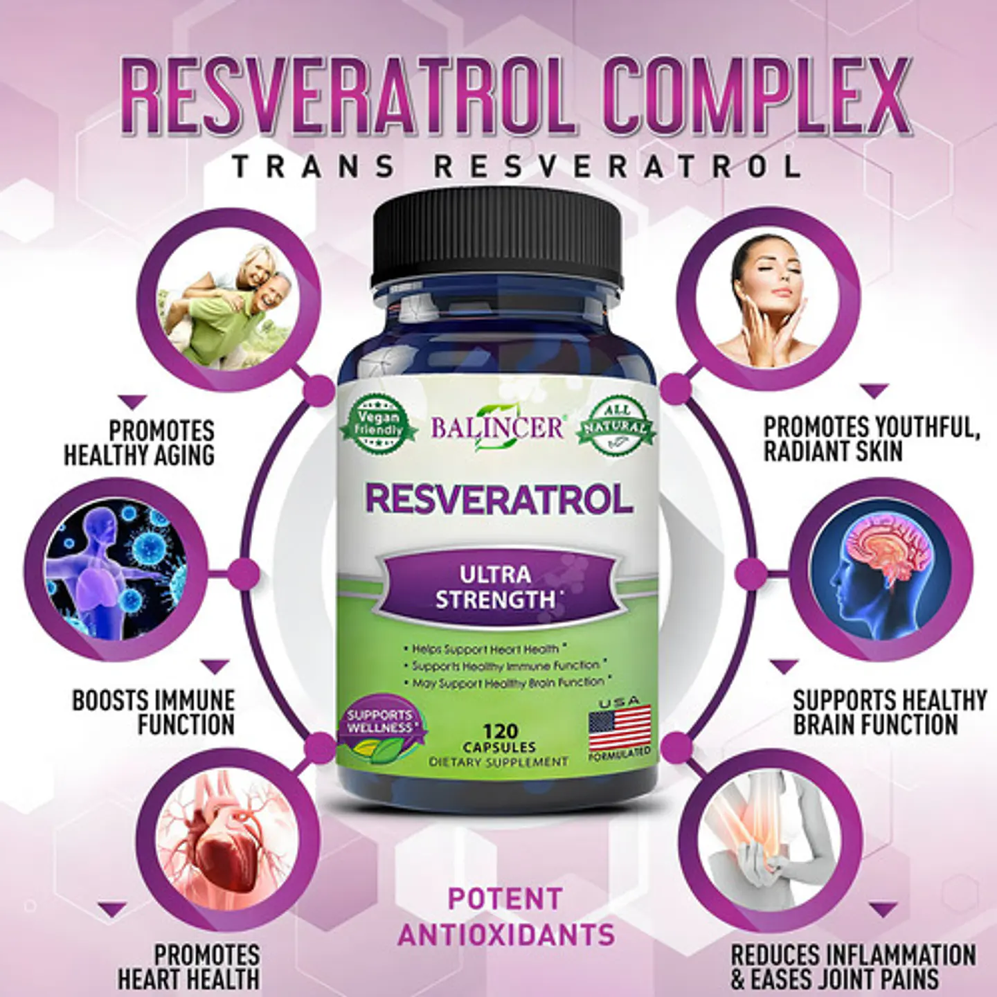 Balincer Resveratrol Natural Antiage 60 Capsulas 3