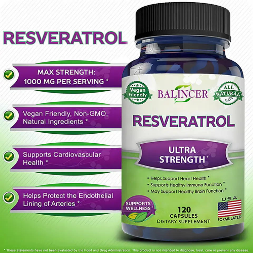 Balincer Resveratrol Natural Antiage 60 Capsulas 4