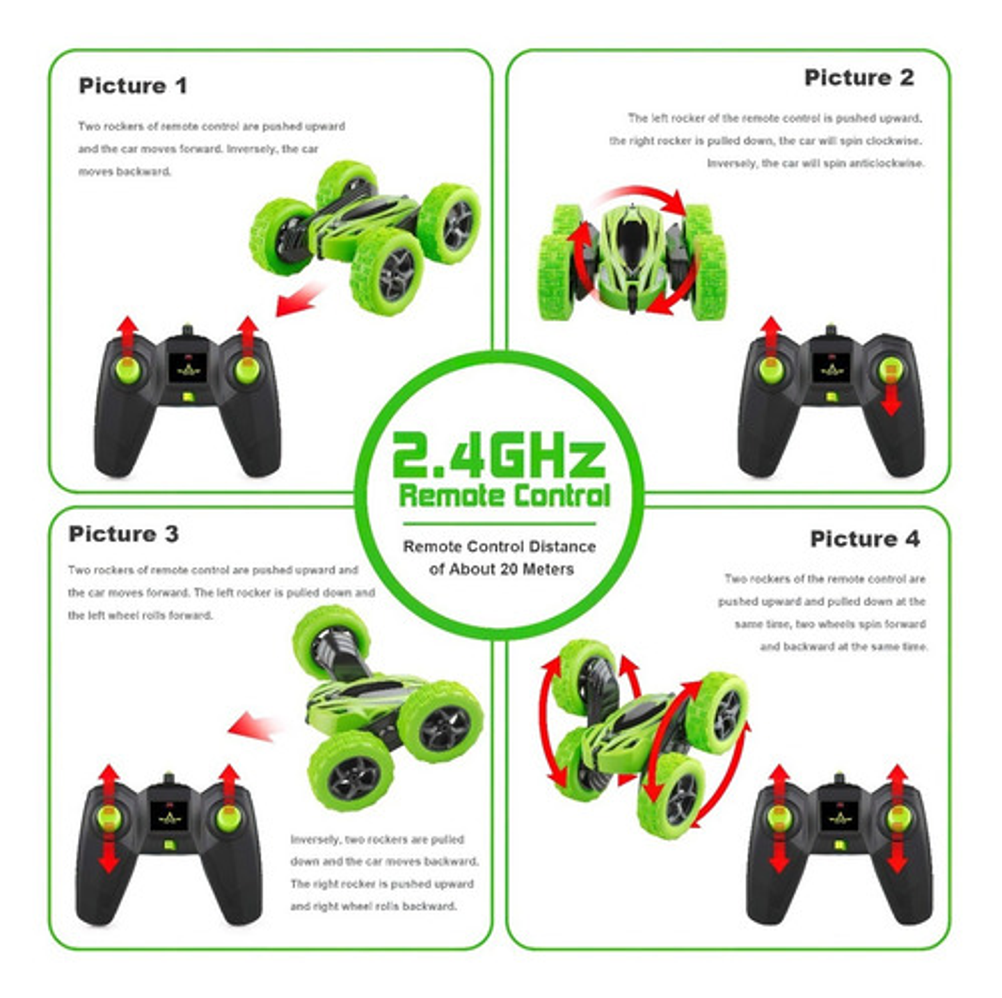 Coche Acrobático De Juguete Con Faros Es Tanque Y Camión.  5