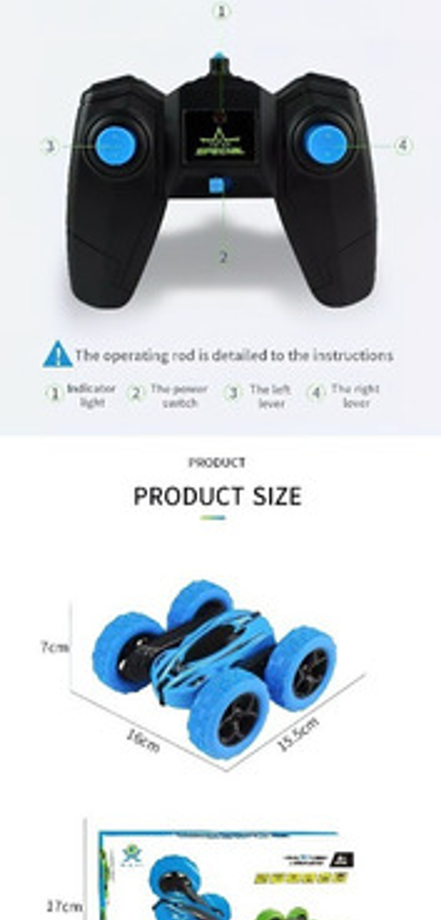 Coche Acrobático De Juguete Con Faros Es Tanque Y Camión.  11