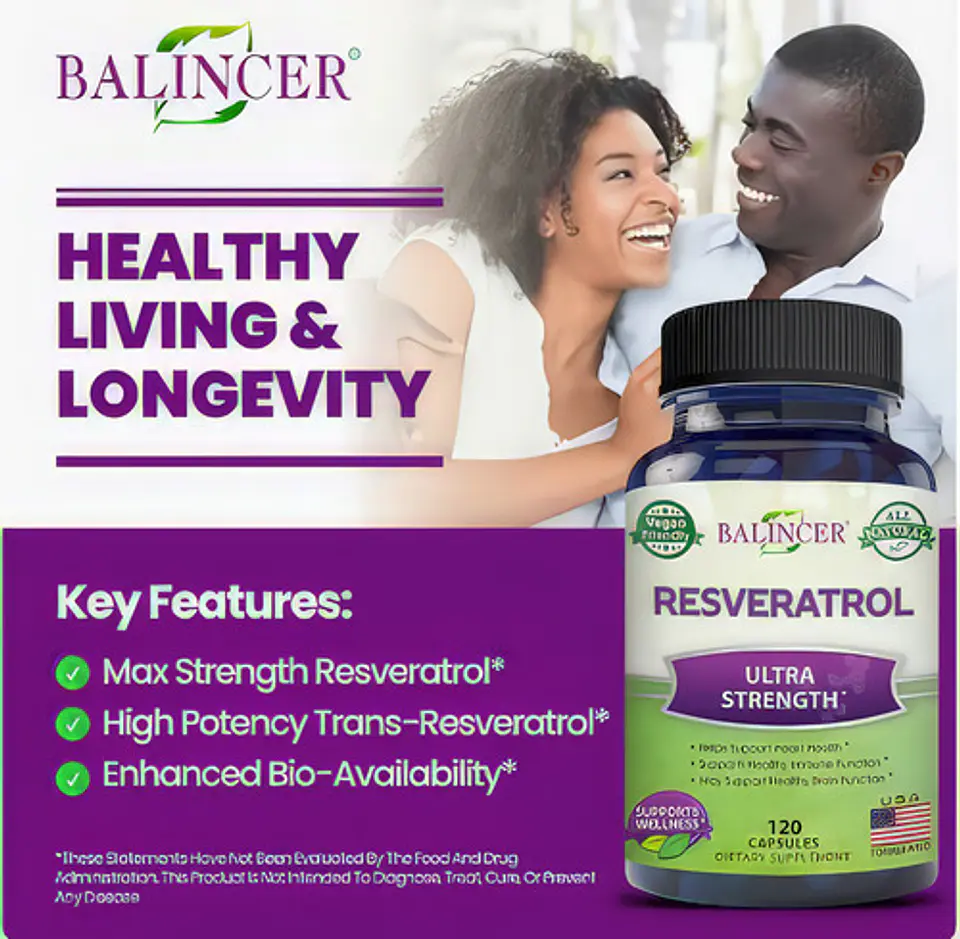 Resveratrol Cardio-Poder Antioxidante 120 Cápsulas De 500Mg 3
