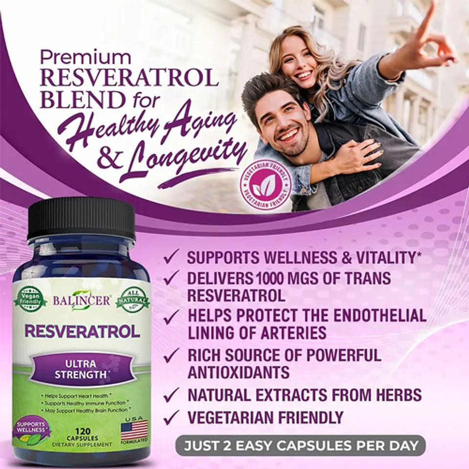 Resveratrol 500Mg Cápsulas Balincer Libre De Gluten Y Vegano 120 Unidades 8