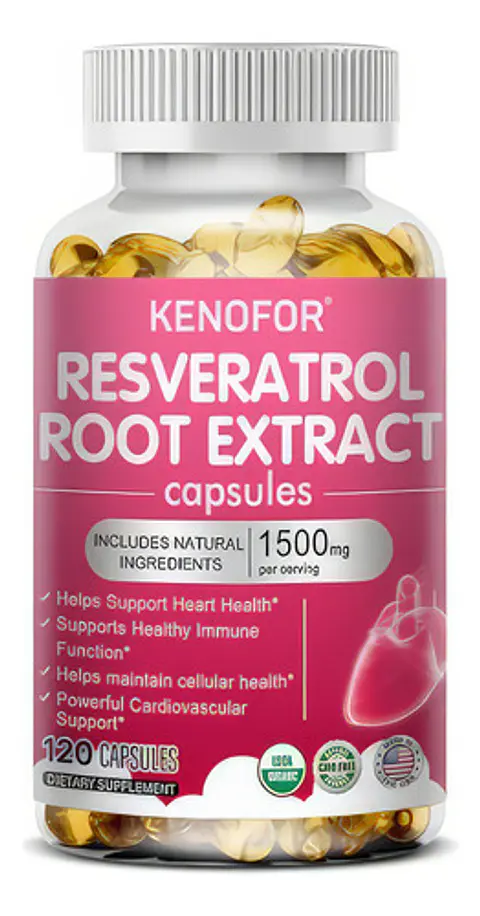 Kenofor Resveratrol 1500Mg Antioxidante Cápsulas Veganas Sin Sabor 120 Cap